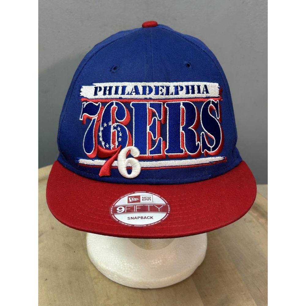 Philadelphia 76ers New Era Hat Mens Blue Red 9FIFTY Snapback NBA HWC